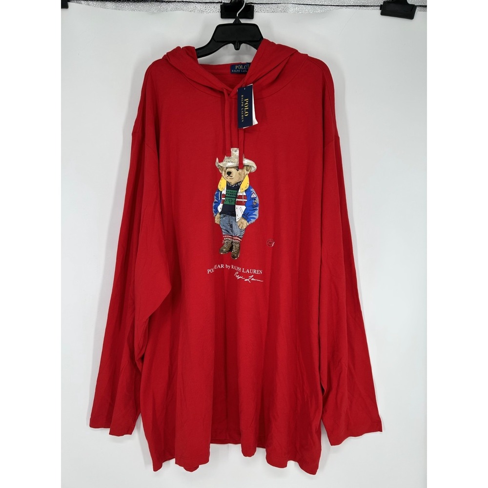 Polo Ralph Lauren Bear Graphic Lightweight Hoodie Cowboy Western 3XLT 3XL Tall